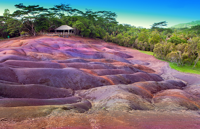 The seven-coloured earth in Chamarel, Mauritius